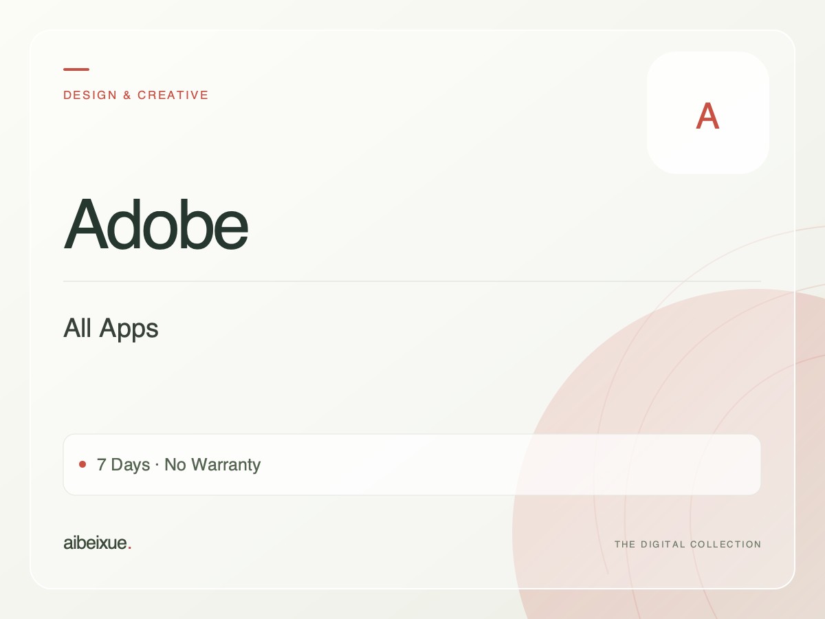 Adobe All Apps — 7 Days, No Warranty