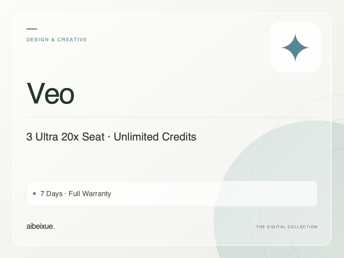 Veo 3 Ultra 20x Seat — Unlimited Credits, 7 Days, Full Warranty