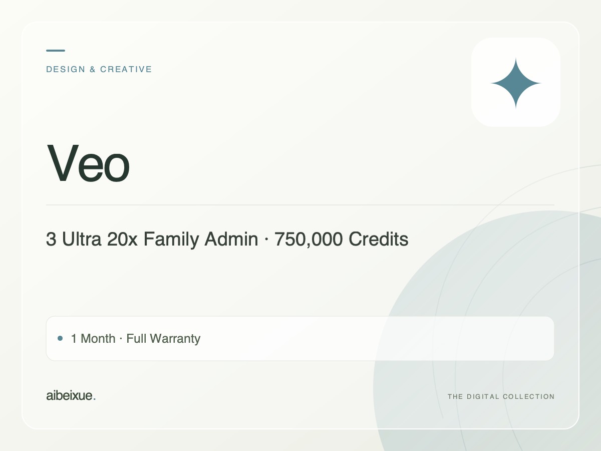 Veo 3 Ultra 20x Family Admin — 750,000 Credits, 1 Month, Full Warranty