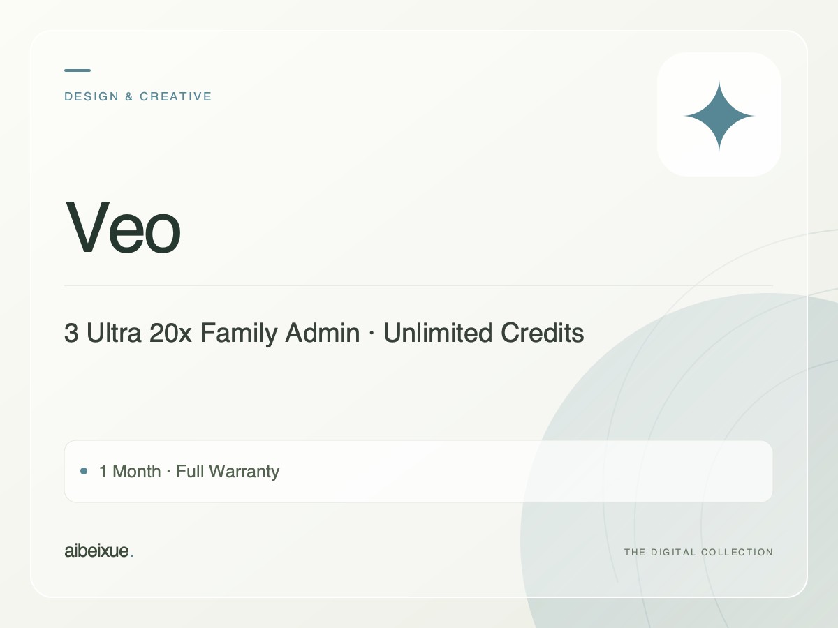 Veo 3 Ultra 20x Family Admin — Unlimited Credits, 1 Month, Full Warranty