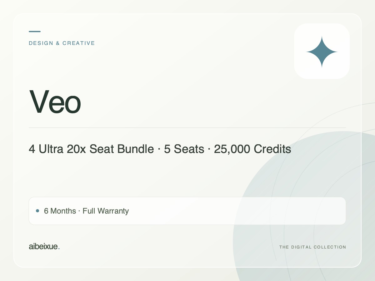 Veo 4 Ultra 20x Seat Bundle — 5 Seats, 25,000 Credits, 6 Months, Full Warranty