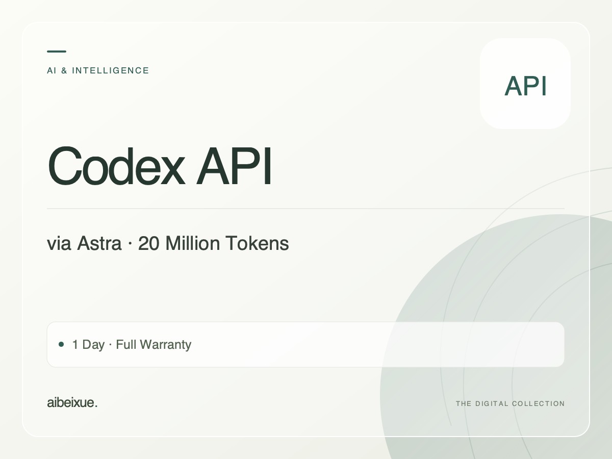 Codex API via Astra — 20 Million Tokens, 1 Day, Full Warranty