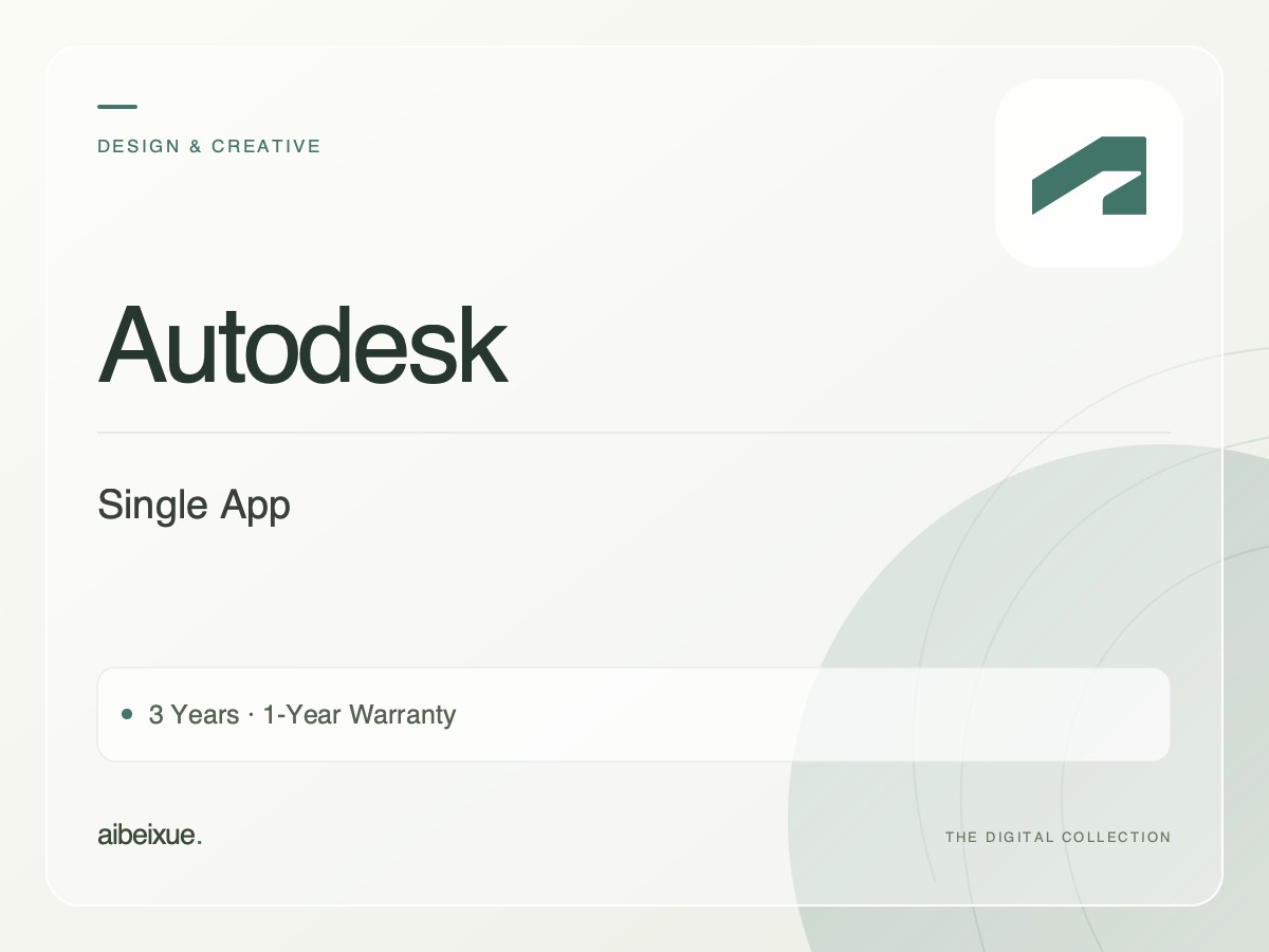 Autodesk Single App — 3 Years, 1-Year Warranty