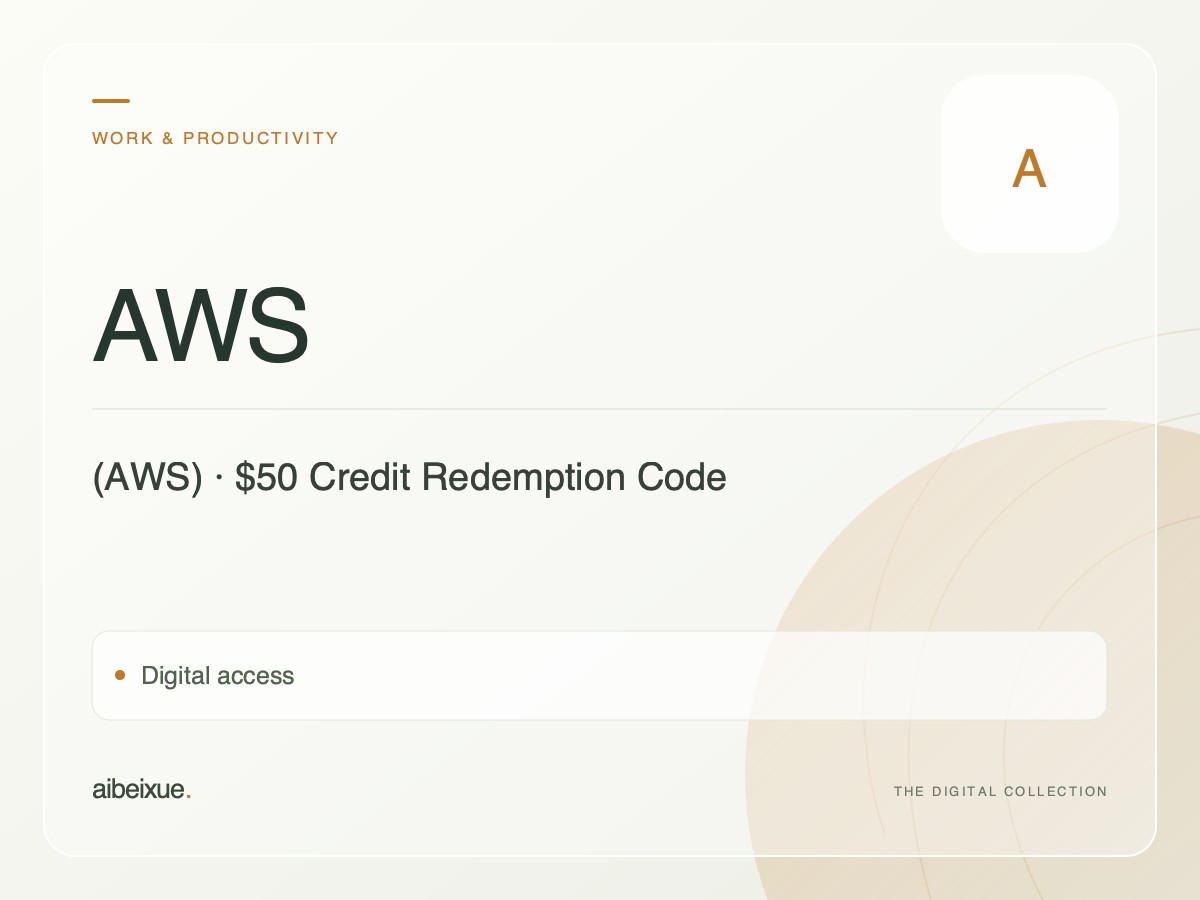 Amazon Web Services (AWS) — $50 Credit Redemption Code