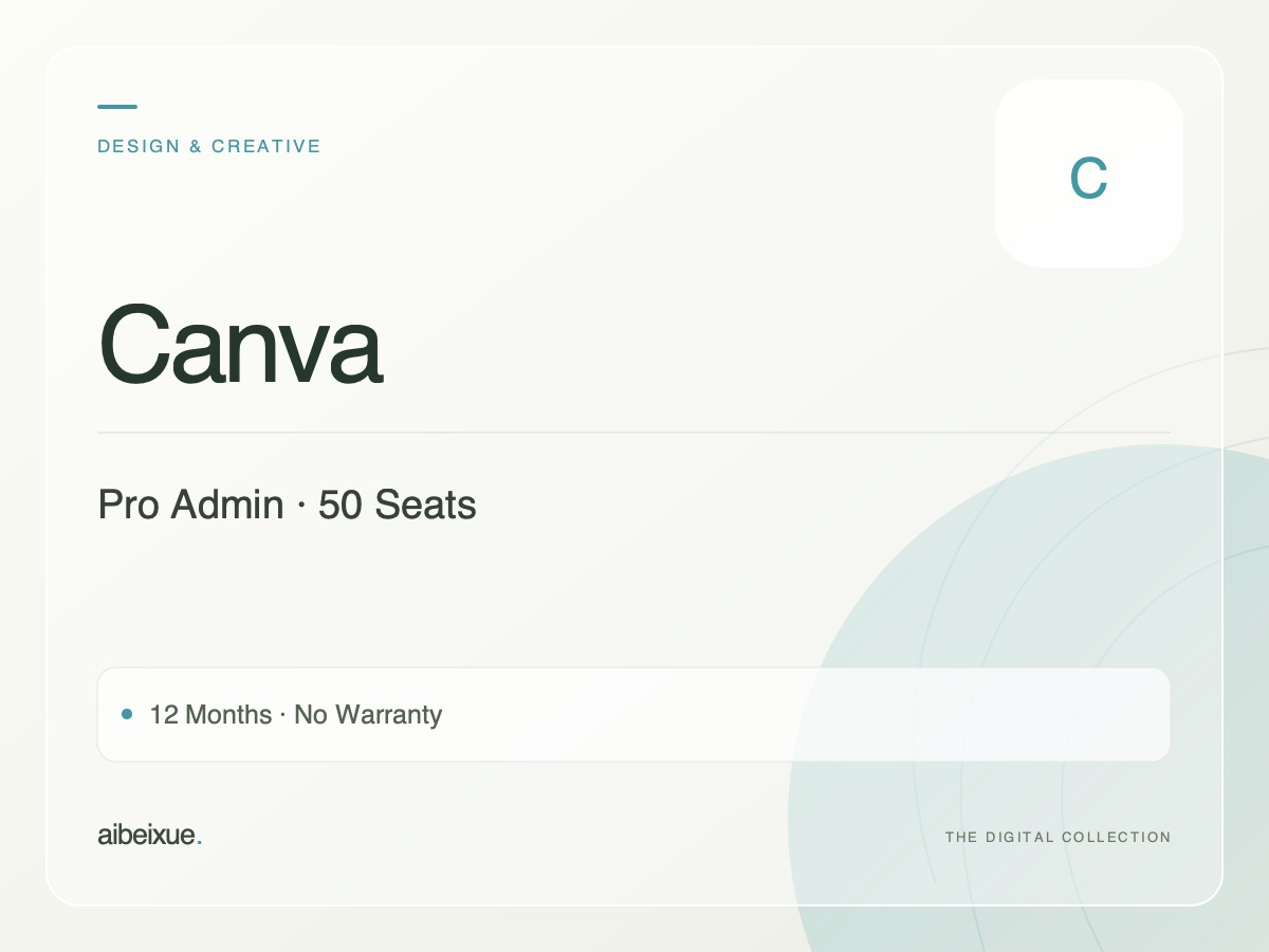 Canva Pro Admin — 50 Seats, 12 Months, No Warranty