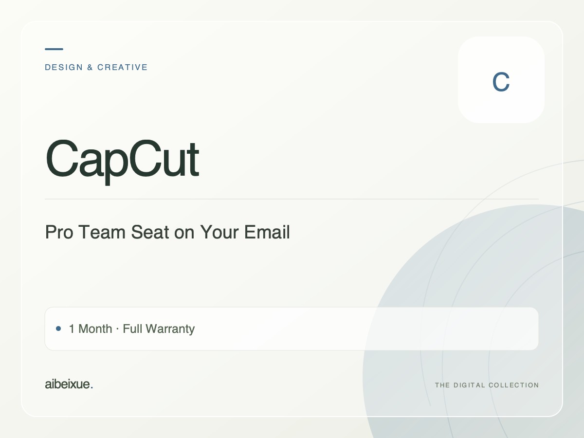CapCut Pro Team Seat on Your Email — 1 Month, Full Warranty
