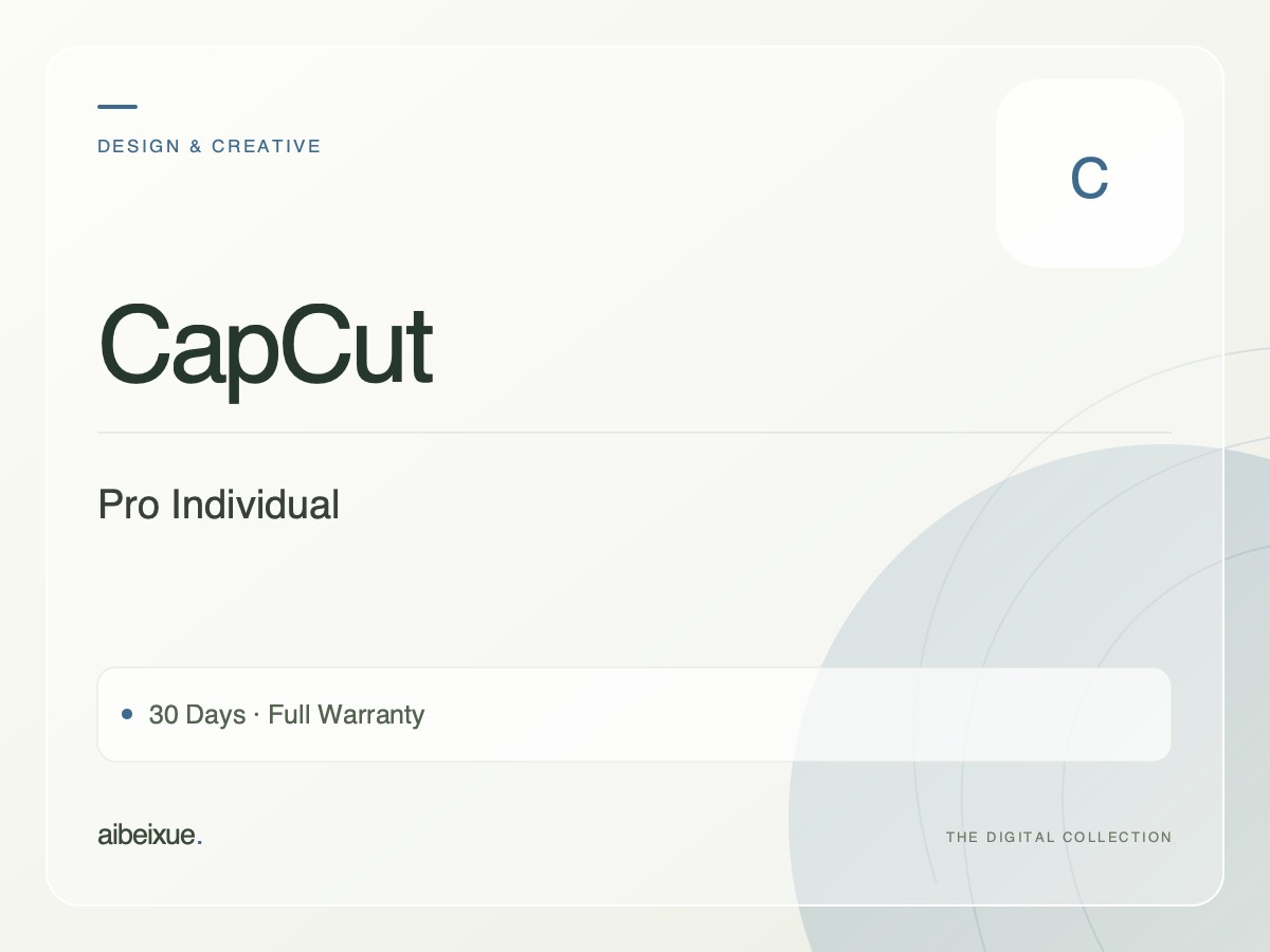 CapCut Pro Individual — 30 Days, Full Warranty