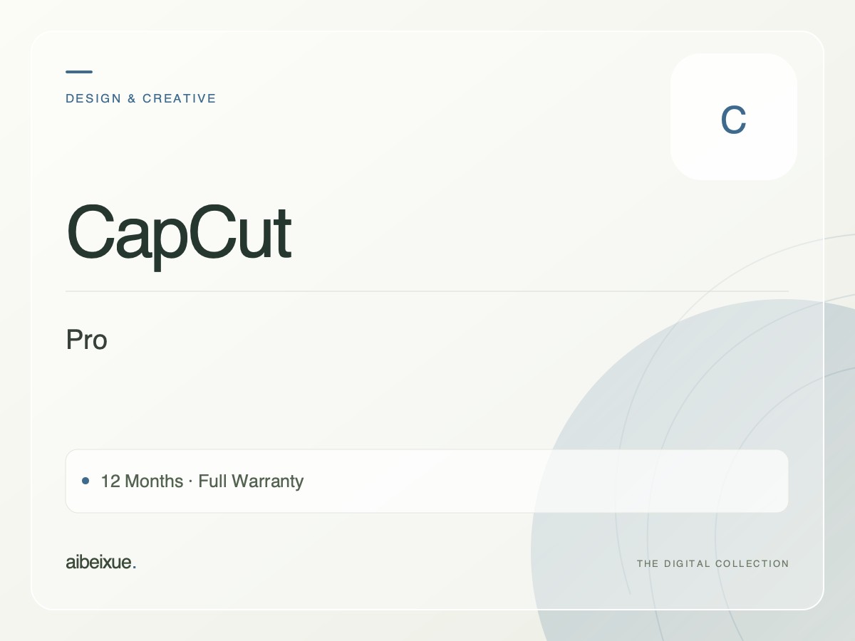 CapCut Pro — 12 Months, Full Warranty