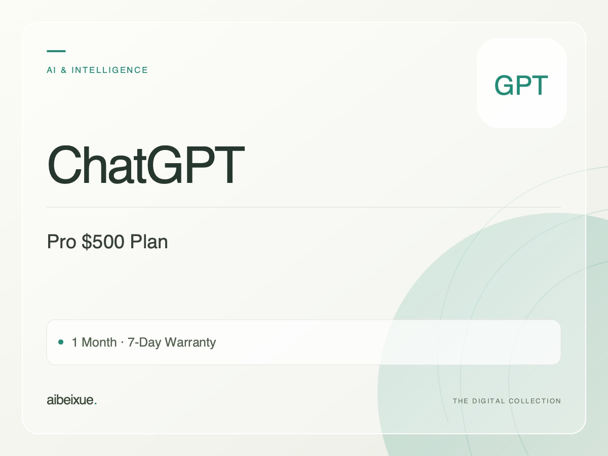 ChatGPT Pro $500 Plan — 1 Month, 7-Day Warranty