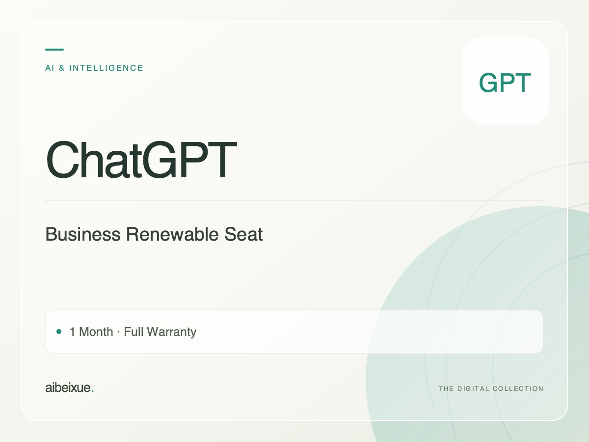 ChatGPT Business Renewable Seat — 1 Month, Full Warranty