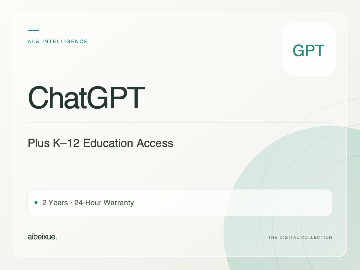 ChatGPT Plus K–12 Education Access — 2 Years, 24-Hour Warranty
