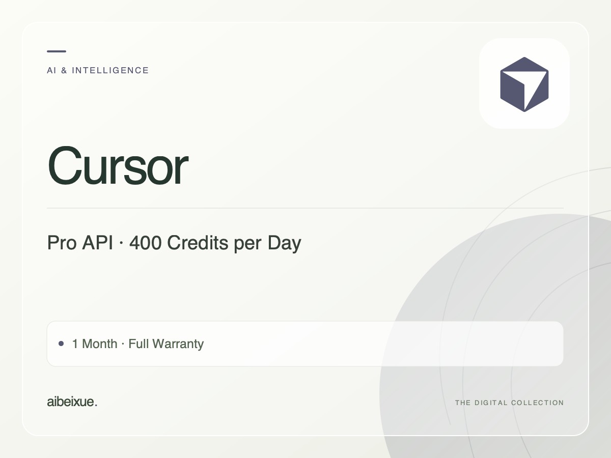 Cursor Pro API — 400 Credits per Day, 1 Month, Full Warranty