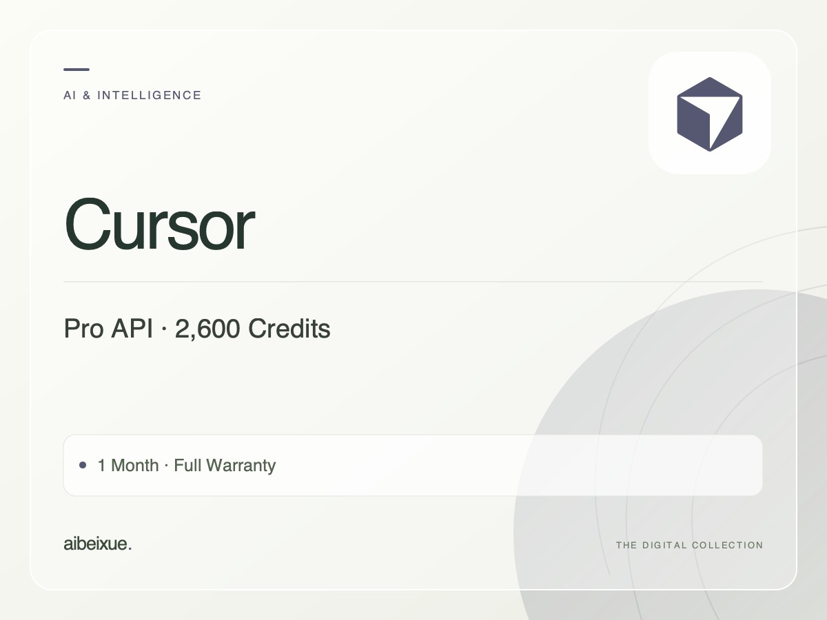 Cursor Pro API — 2,600 Credits, 1 Month, Full Warranty