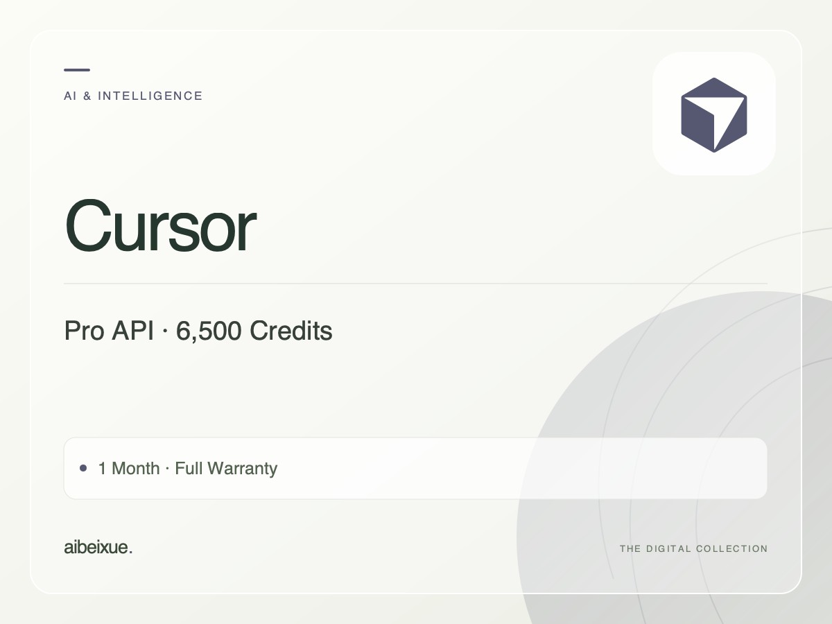 Cursor Pro API — 6,500 Credits, 1 Month, Full Warranty