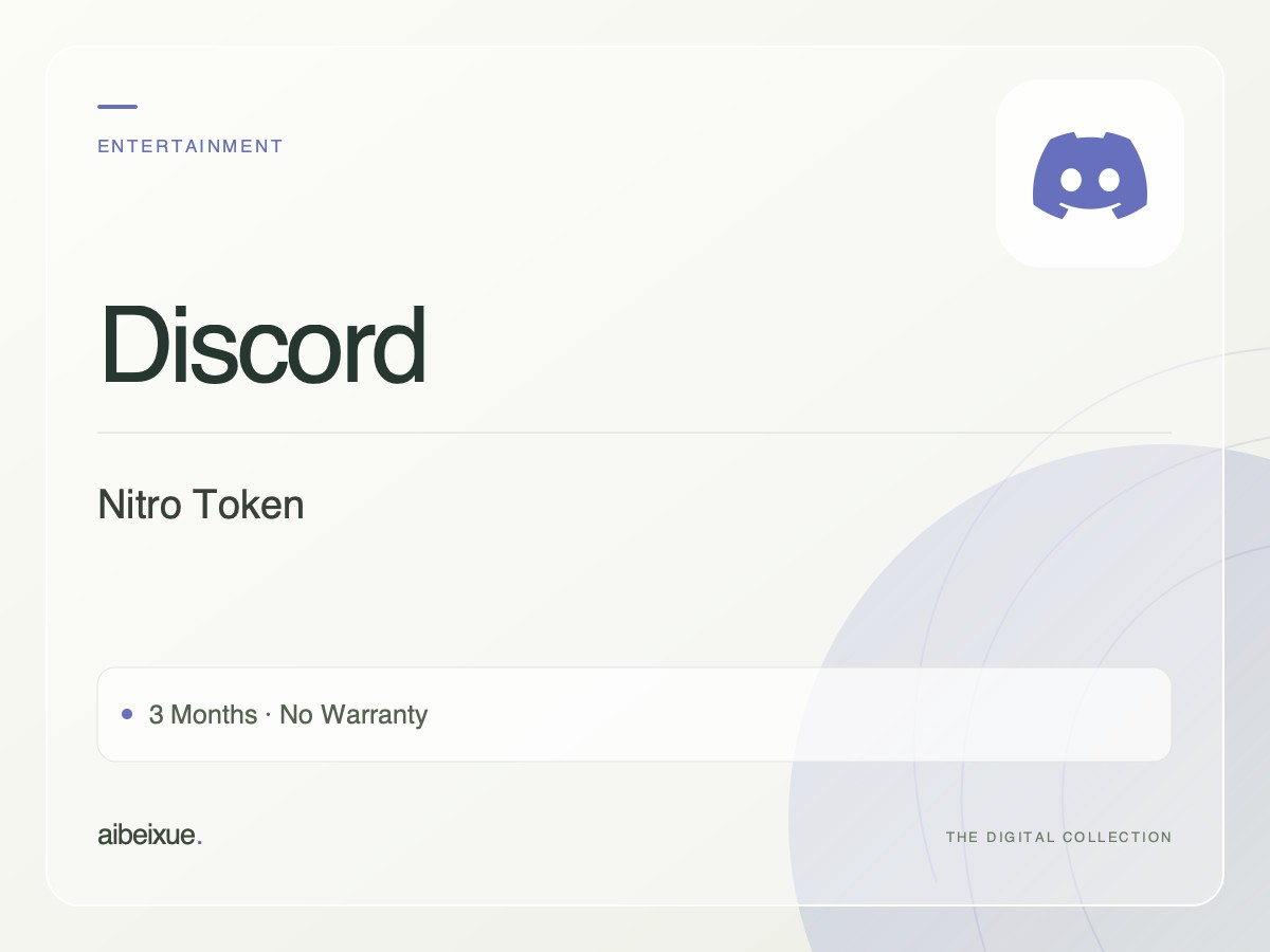 Discord Nitro Token — 3 Months, No Warranty