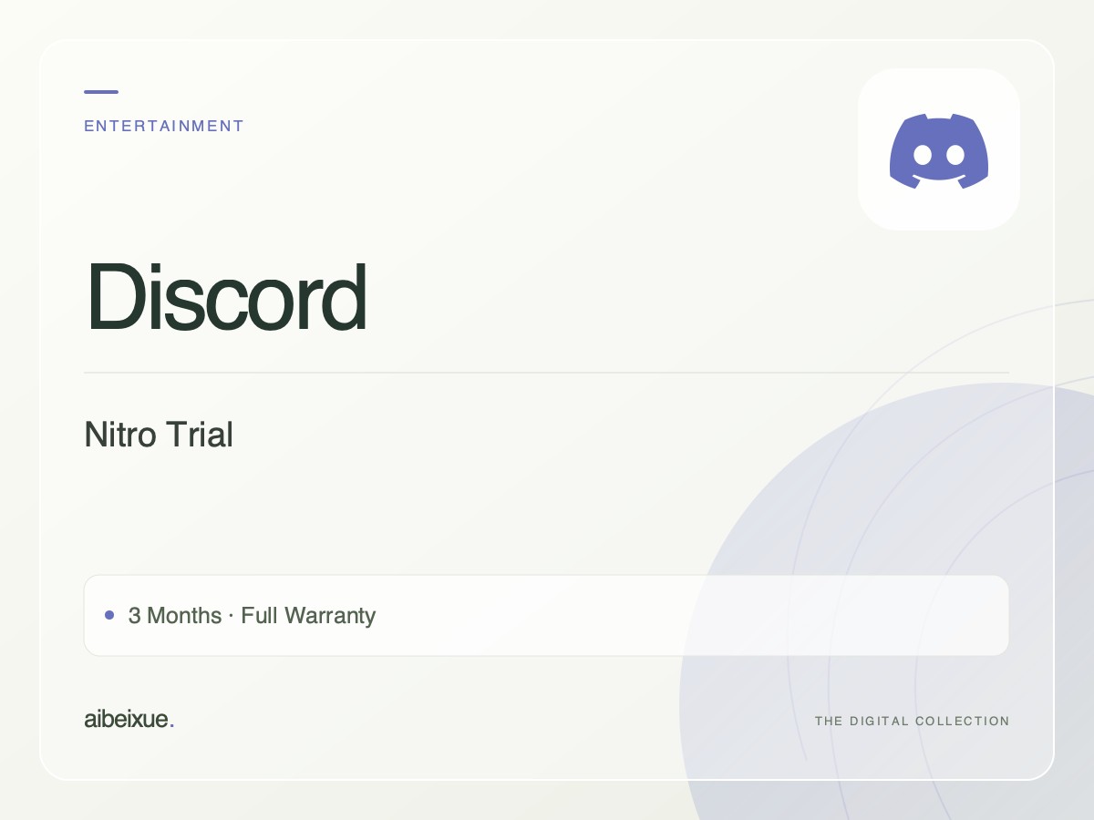 Discord Nitro Trial — 3 Months, Full Warranty