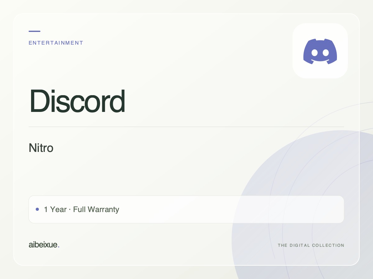 Discord Nitro — 1 Year, Full Warranty