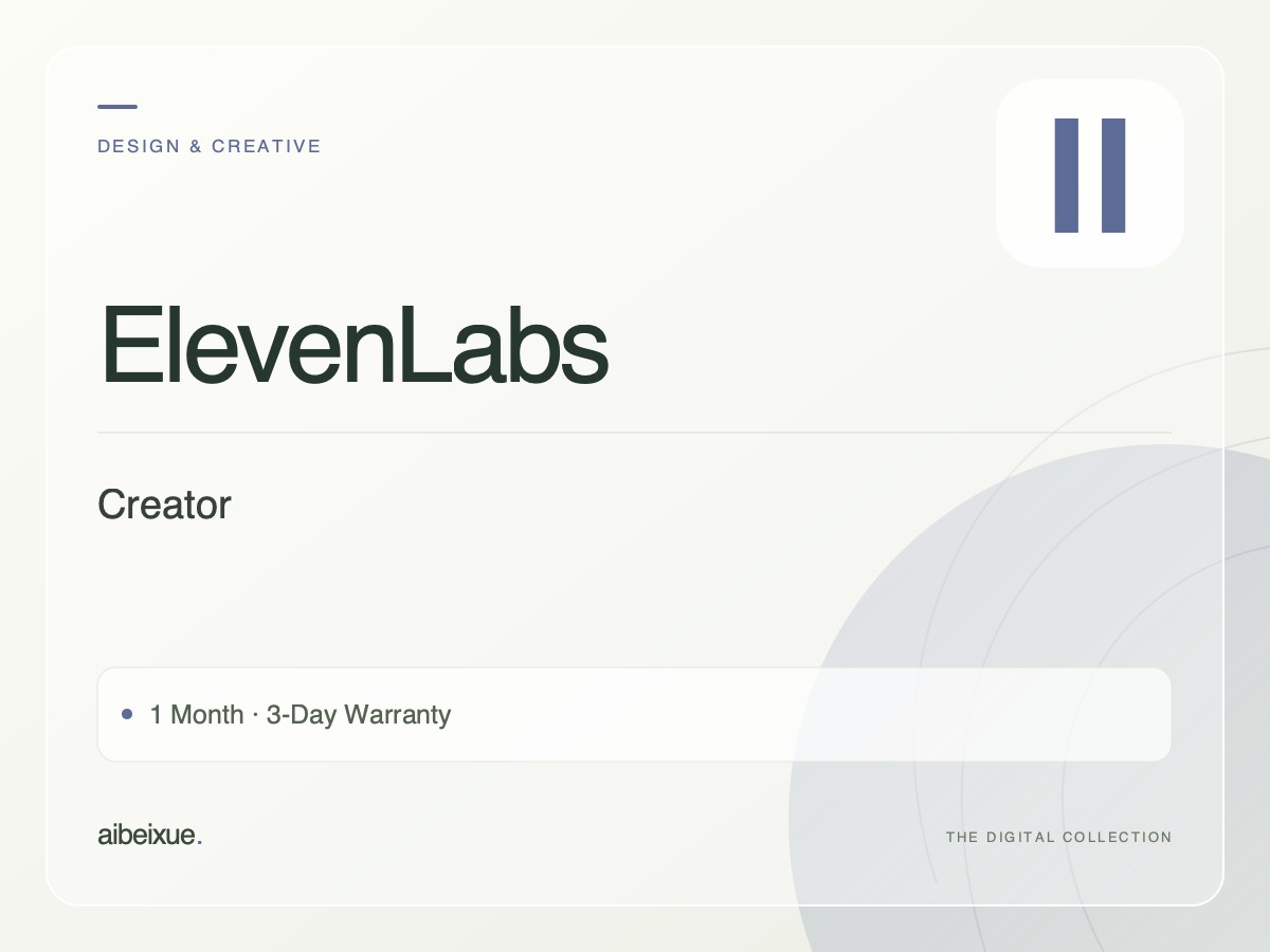 ElevenLabs Creator — 1 Month, 3-Day Warranty