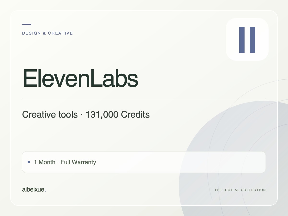 ElevenLabs — 131,000 Credits, 1 Month, Full Warranty
