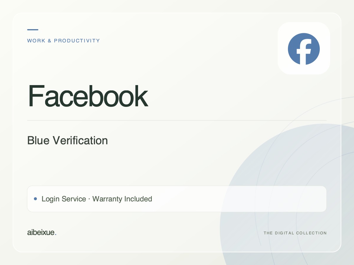 Facebook Blue Verification — Login Service, Warranty Included