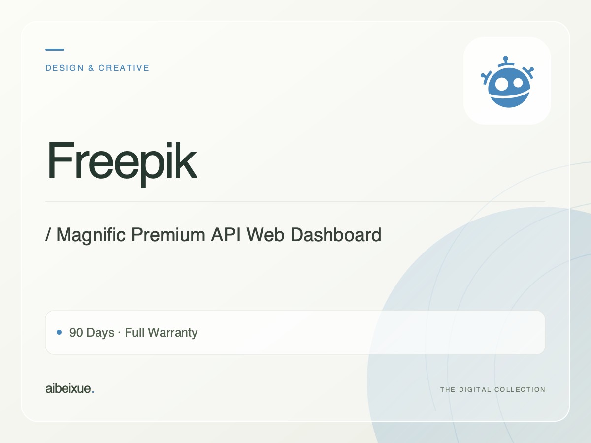 Freepik / Magnific Premium API Web Dashboard — 90 Days, Full Warranty