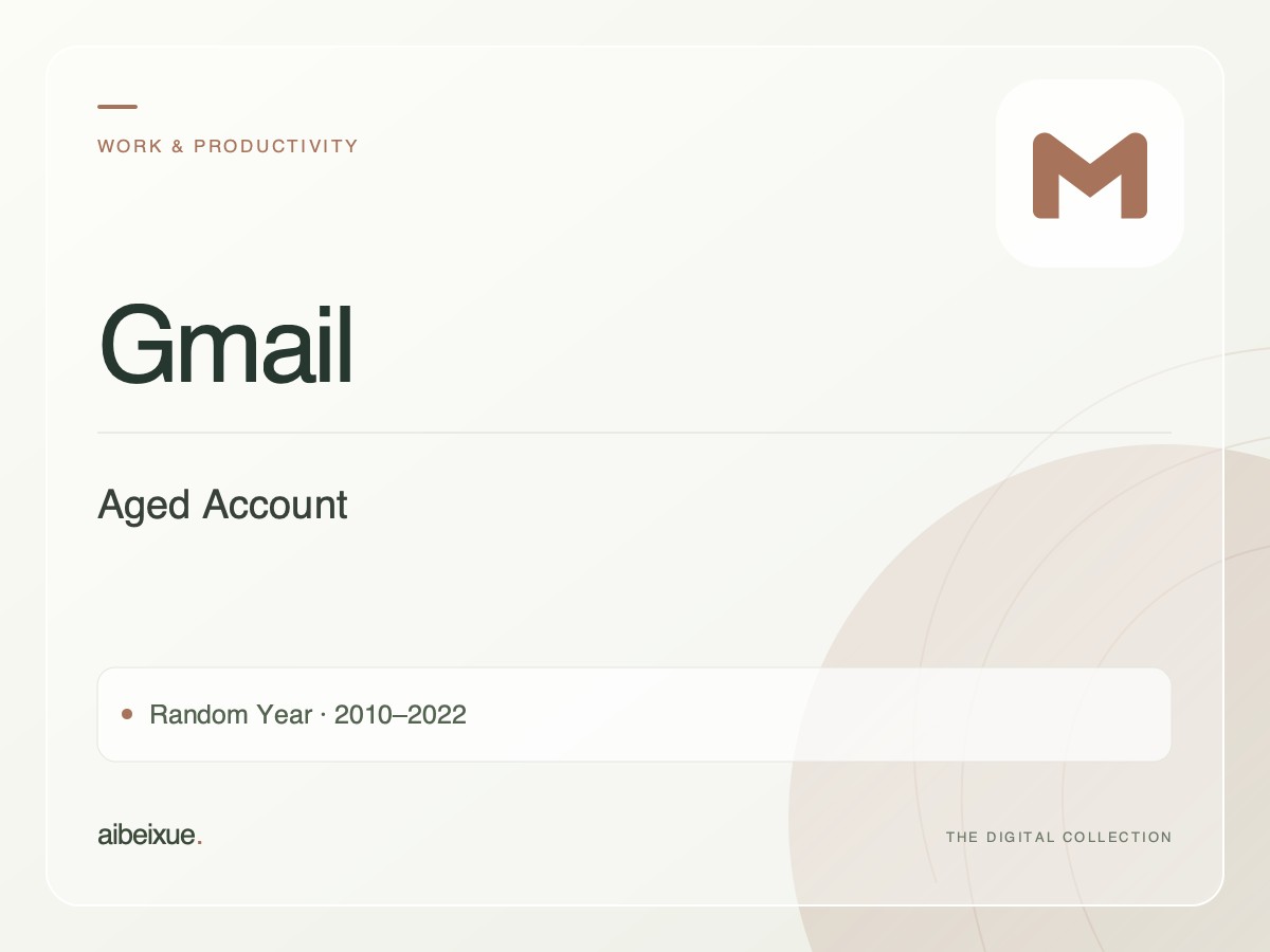 Gmail Aged Account — Random Year, 2010–2022
