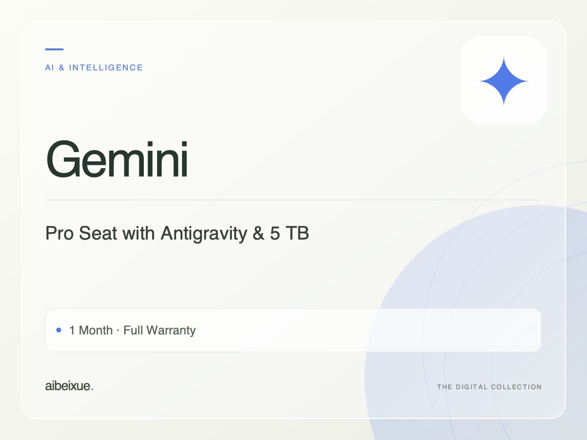 Gemini Pro Seat with Antigravity & 5 TB — 1 Month, Full Warranty