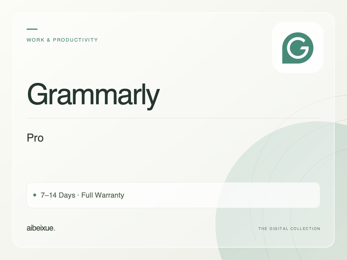 Grammarly Pro — 7–14 Days, Full Warranty