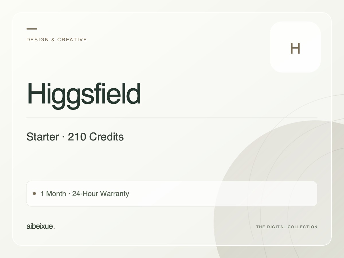 Higgsfield Starter — 210 Credits, 1 Month, 24-Hour Warranty