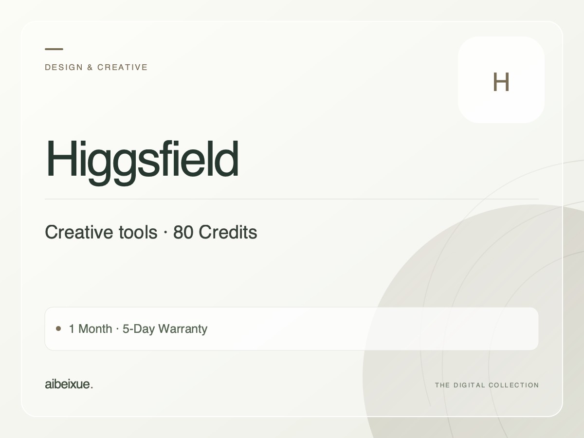 Higgsfield — 80 Credits, 1 Month, 5-Day Warranty
