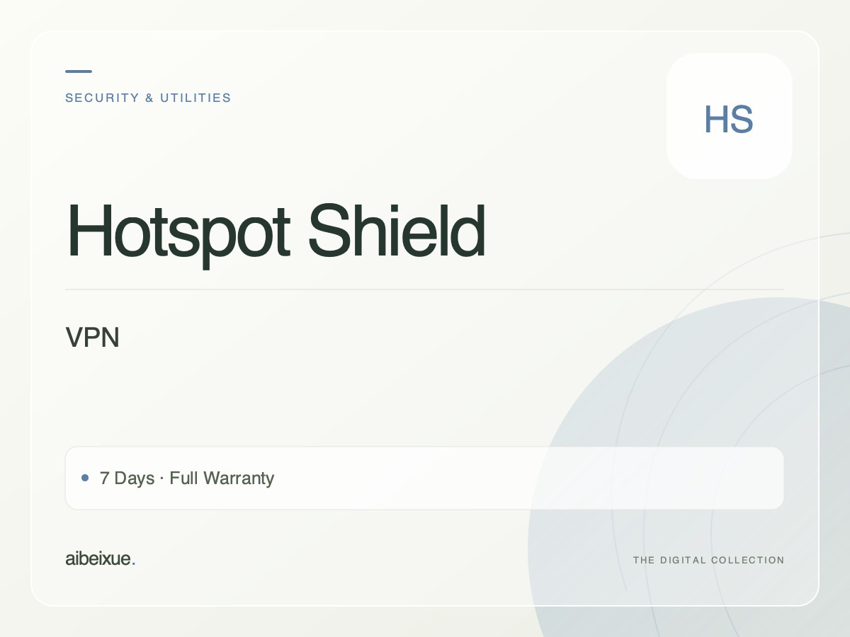 Hotspot Shield VPN — 7 Days, Full Warranty