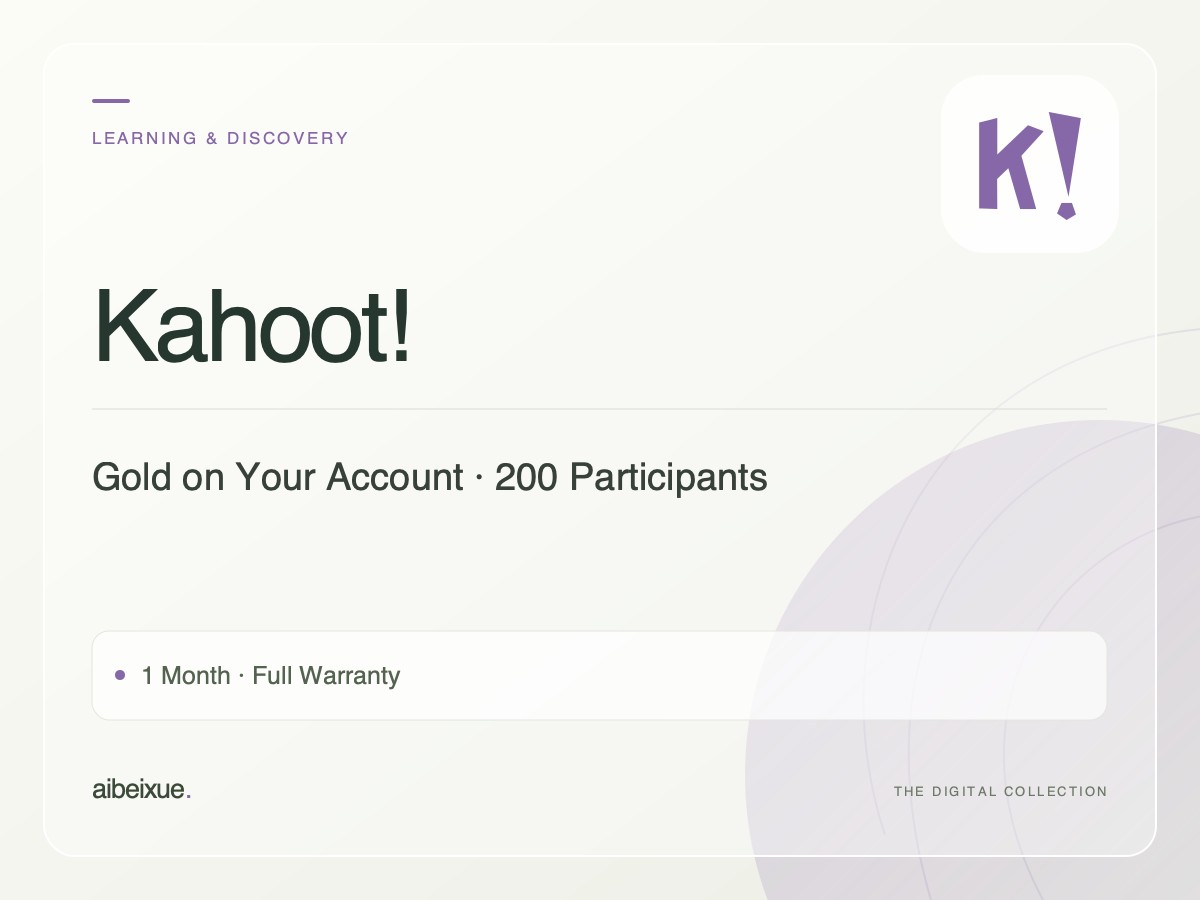 Kahoot Gold on Your Account — 200 Participants, 1 Month, Full Warranty