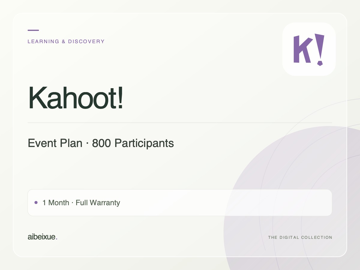 Kahoot Event Plan — 800 Participants, 1 Month, Full Warranty