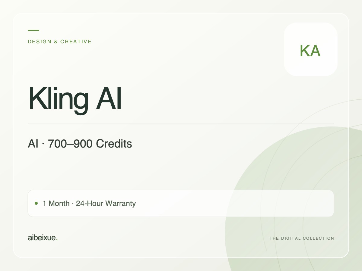 Kling AI — 700–900 Credits, 1 Month, 24-Hour Warranty