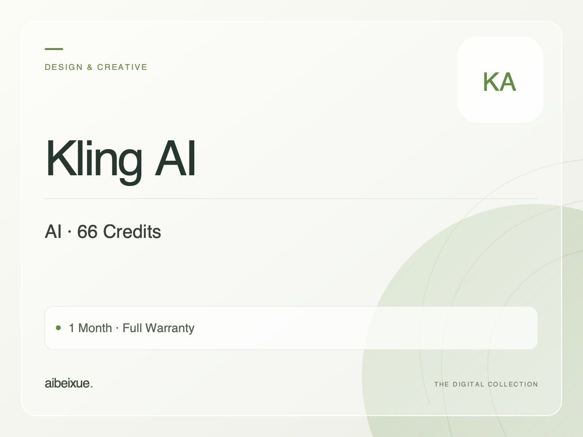 Kling AI — 66 Credits, 1 Month, Full Warranty