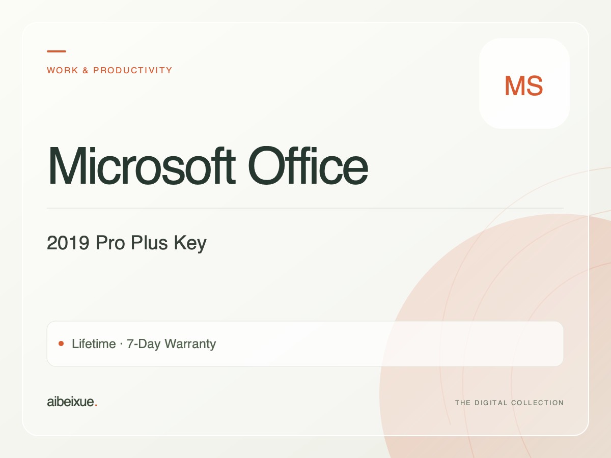 Microsoft Office 2019 Pro Plus Key — Lifetime, 7-Day Warranty