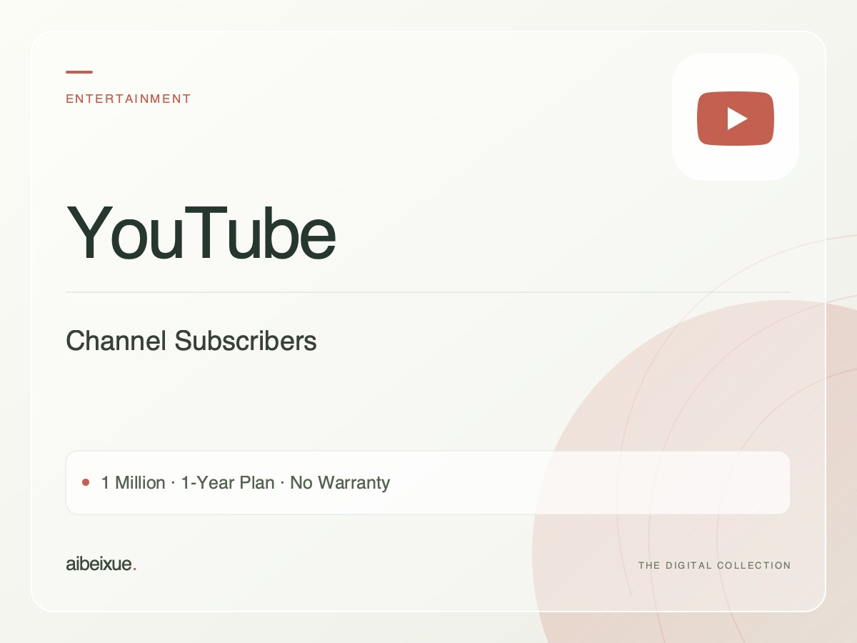 YouTube Channel Subscribers — 1 Million, 1-Year Plan, No Warranty