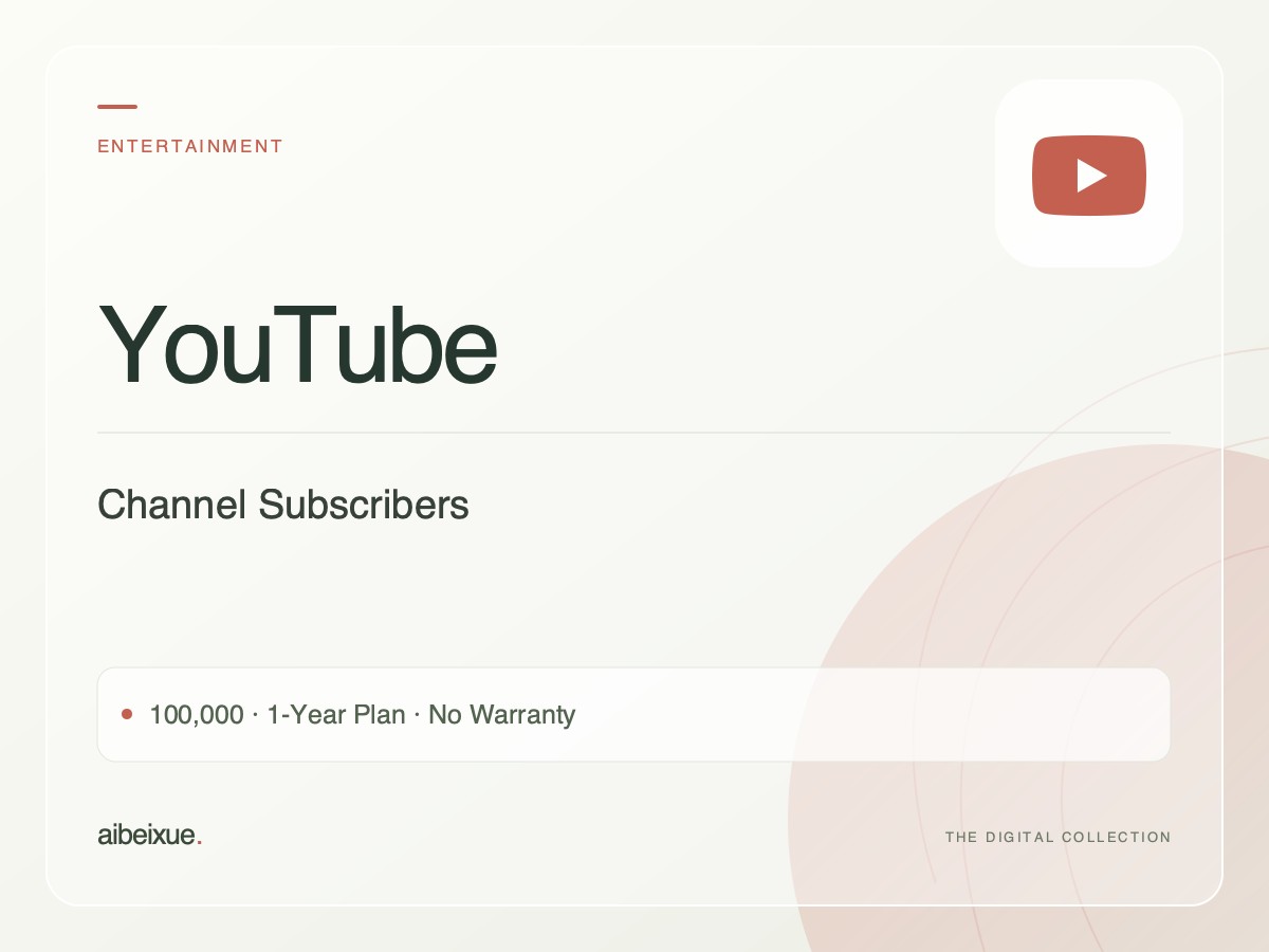 YouTube Channel Subscribers — 100,000, 1-Year Plan, No Warranty