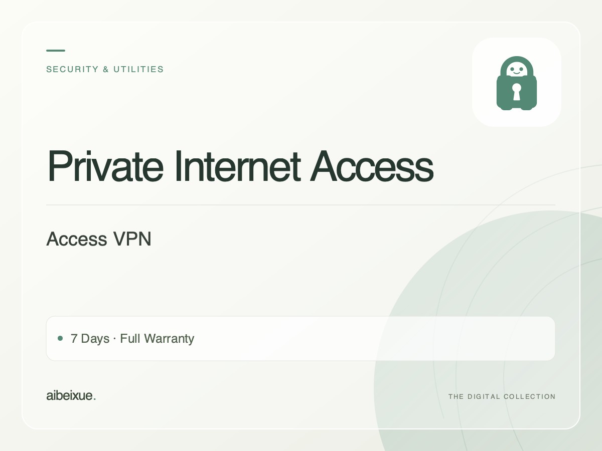 Private Internet Access VPN — 7 Days, Full Warranty