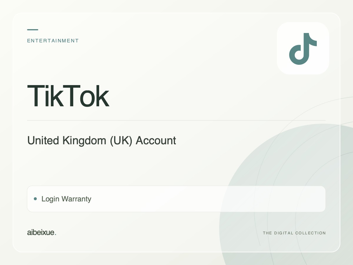 TikTok United Kingdom (UK) Account — Login Warranty