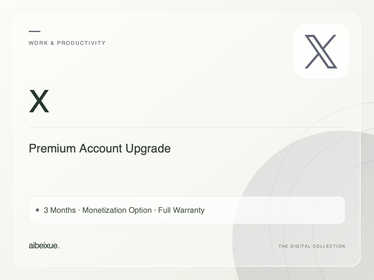 X Premium Account Upgrade — 3 Months, Monetization Option, Full Warranty