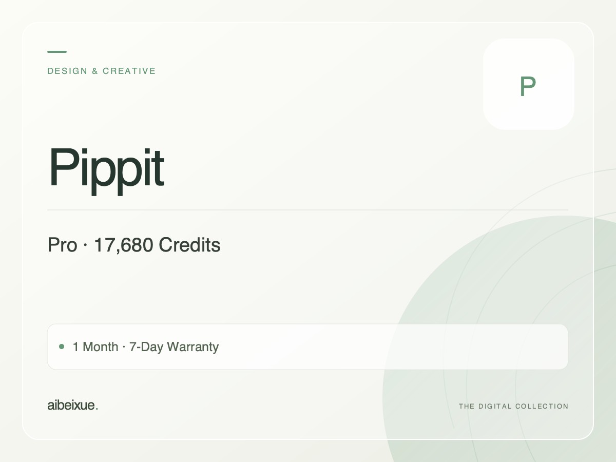 Pippit Pro — 17,680 Credits, 1 Month, 7-Day Warranty