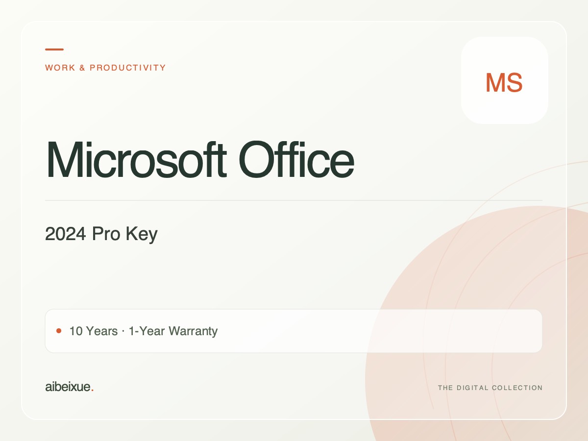 Microsoft Office 2024 Pro Key — 10 Years, 1-Year Warranty