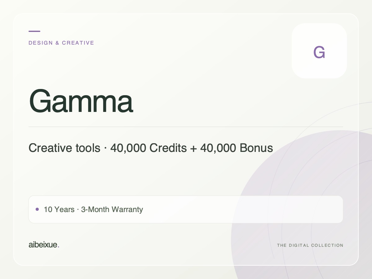 Gamma — 40,000 Credits + 40,000 Bonus, 10 Years, 3-Month Warranty