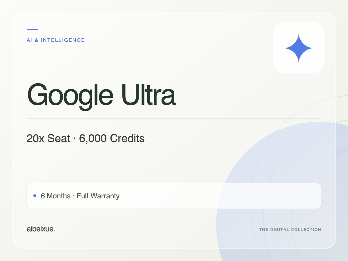 Google Ultra 20x Seat — 6,000 Credits, 6 Months, Full Warranty