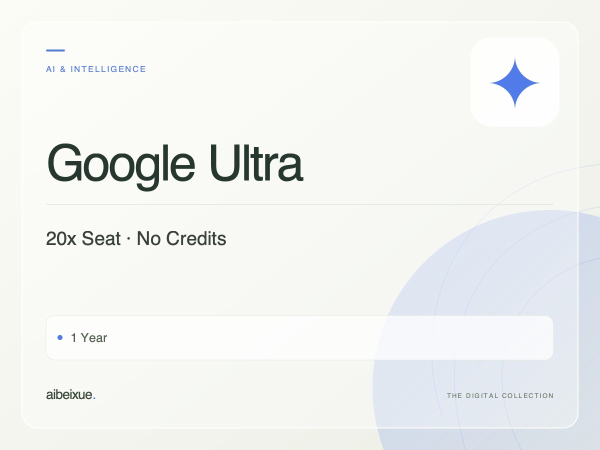 Google Ultra 20x Seat — No Credits, 1 Year