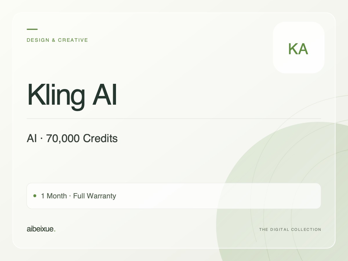 Kling AI — 70,000 Credits, 1 Month, Full Warranty