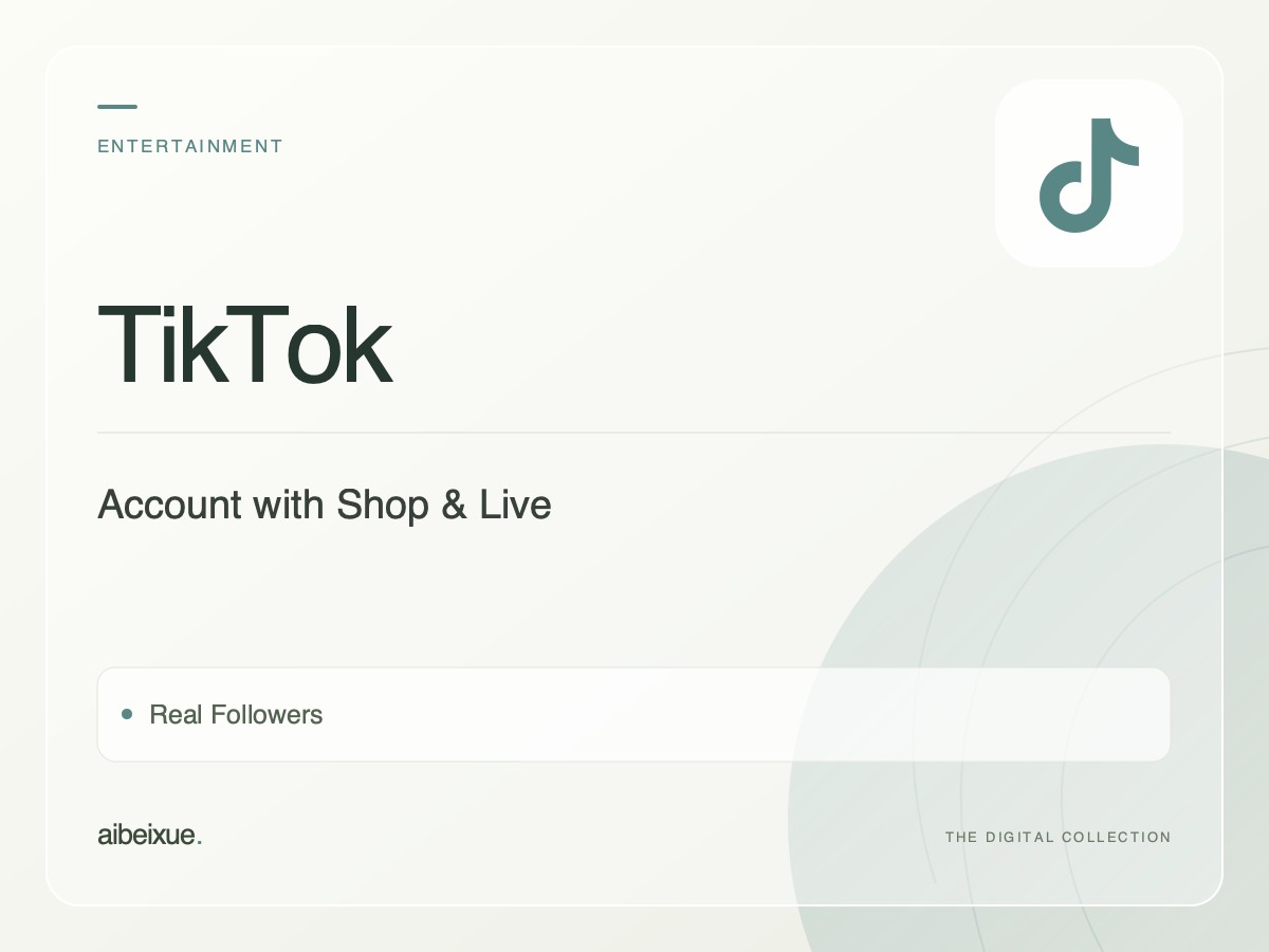 TikTok Account with Shop & Live — Real Followers