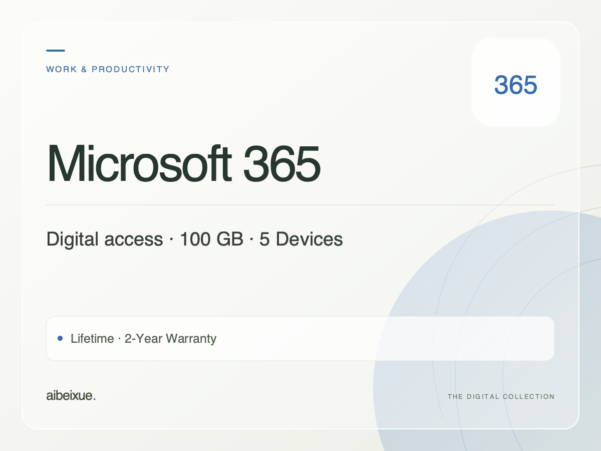 Office 365 — 100 GB, 5 Devices, Lifetime, 2-Year Warranty