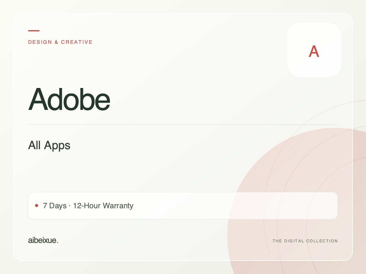 Adobe All Apps — 7 Days, 12-Hour Warranty